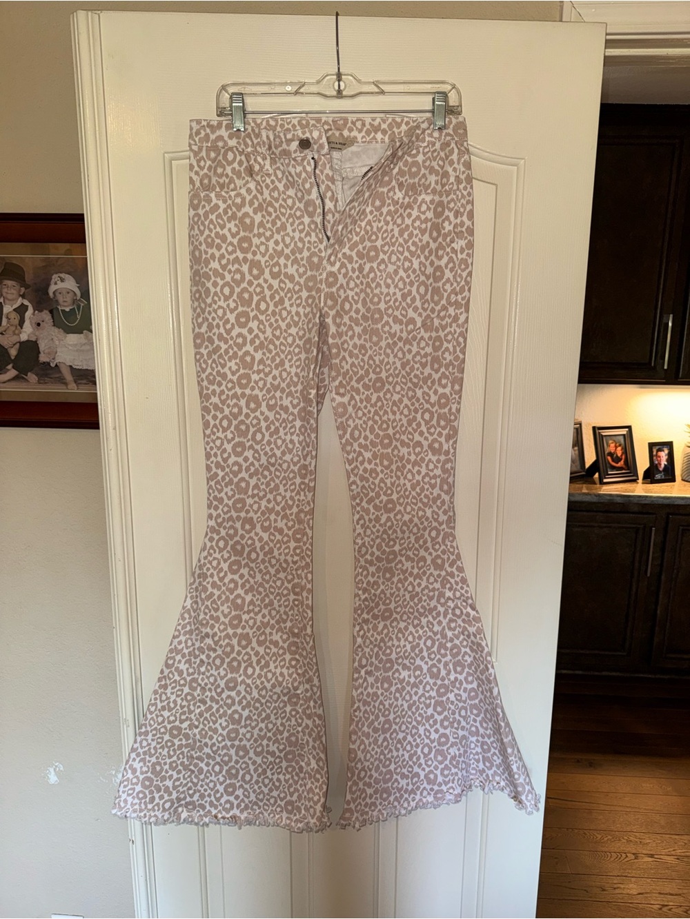 Women’s Blush Leopard Print Boot Cut Jeans
